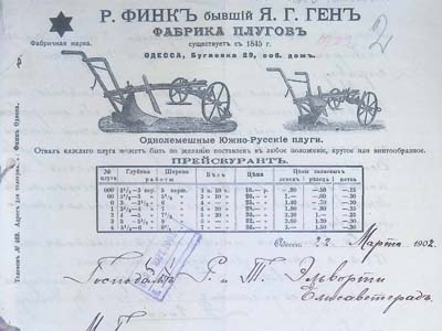 Лист Р. Фінка до Р. та Т. Ельворті