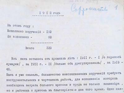 Річний звіт землеміра П. Рябкова
